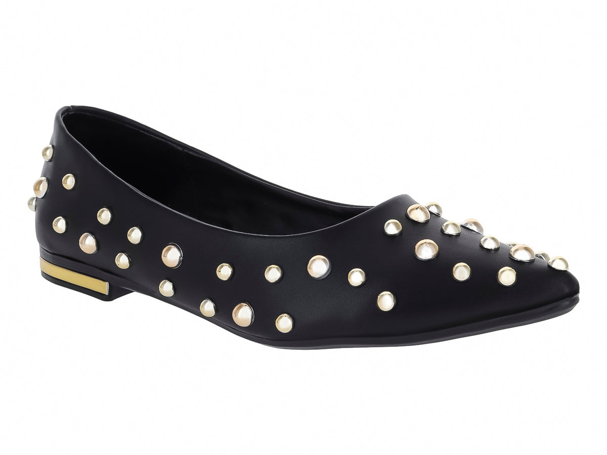 Zapatos Planos Luna Rosa Negros para Mujer