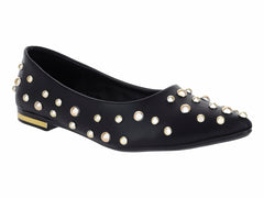 Zapatos Planos Luna Rosa Negros para Mujer