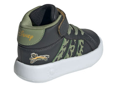 Tenis Adidas Grand Court Mid Verde y Carbon para Niño