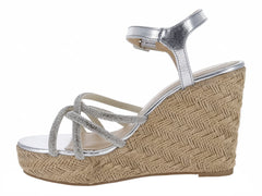 Sandalias Lady Paulina Plata para Mujer
