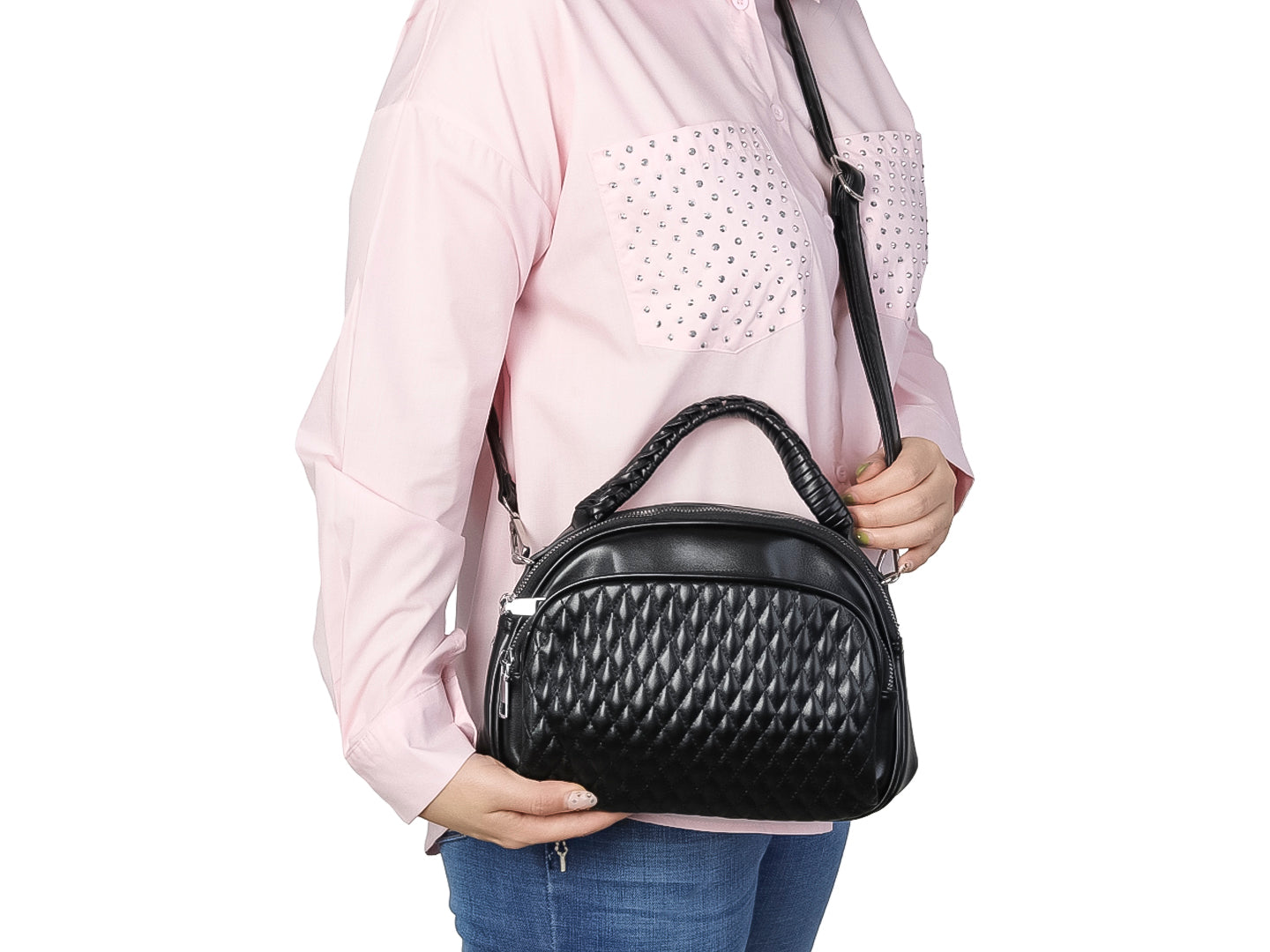 Bolso Unibella Negro Acolchado para Mujer