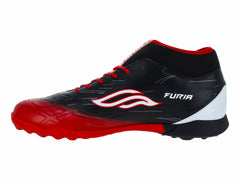 Tenis de Fútbol Turf Furia Negro con Rojo para Hombre