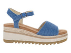 Sandalias Toms Azul C Plataforma 20932 Para Mujer