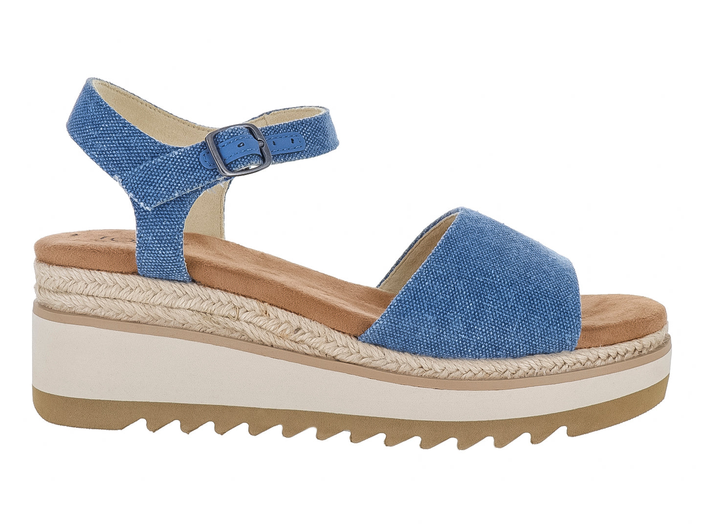Sandalias Toms Azul C Plataforma 20932 Para Mujer