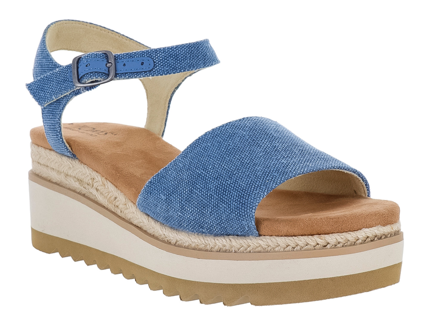Sandalias Toms Azul C Plataforma 20932 Para Mujer