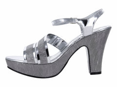 Sandalias Plataforma Roze Color Plata para Mujer