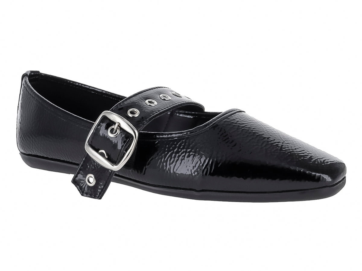 Zapatos Flats Luna Rosa Negro para Mujer