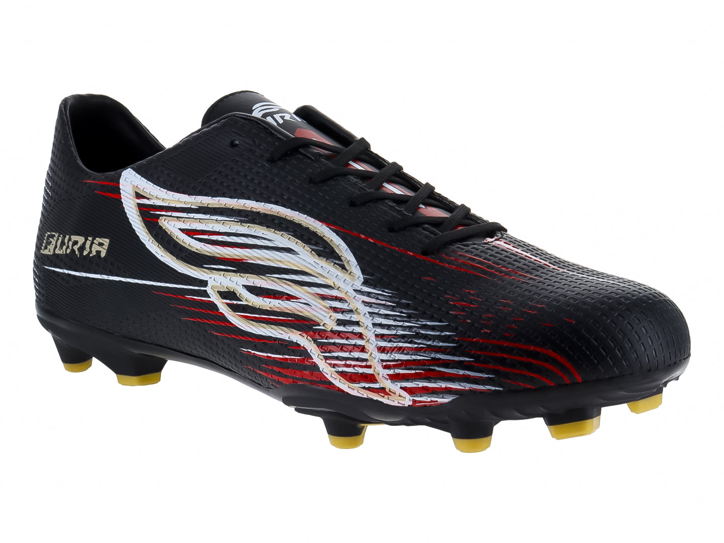 Tenis de Fútbol Furia Negro Rojo y Oro para Hombre
