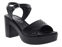 Sandalias de Tacón Luna Rosa Negro para Mujer