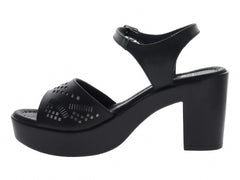 Sandalias de Tacón Luna Rosa Negro para Mujer