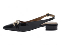 Tacones Luna Rosa de Charol Negro para Mujer