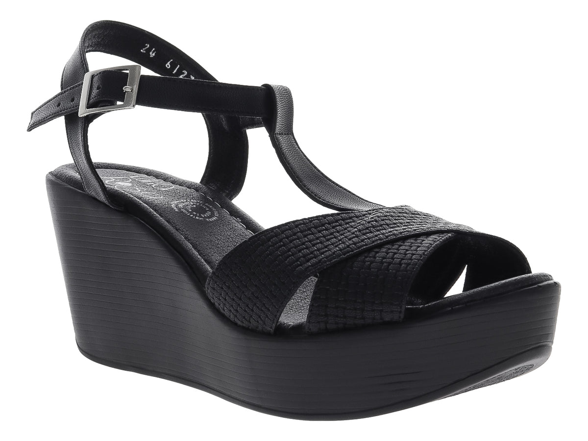 Sandalias de Plataforma Luna Rosa Negro para Mujer