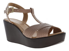 Sandalias de Plataforma Luna Rosa Color Maquillaje para Mujer