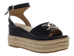 Sandalias de Plataforma Luna Rosa Negro para Mujer