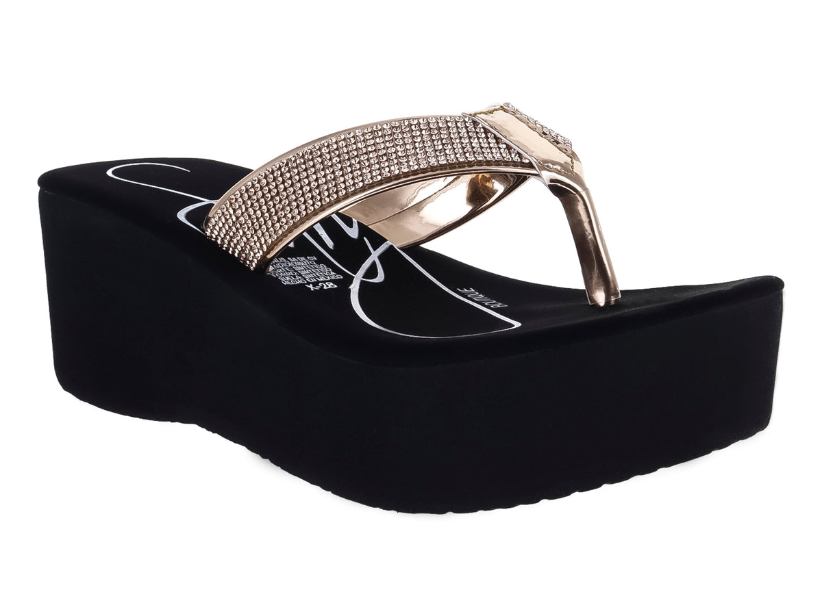 Sandalias Sary Oro Rosado y Negro para Mujer