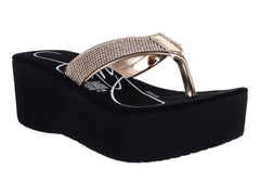 Sandalias Sary Oro Rosado y Negro para Mujer