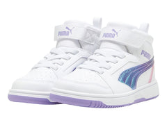 Tenis PUMA Rebound V6 Mid Blancos para Niña