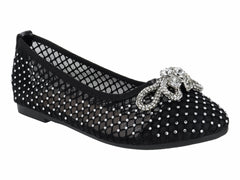 Zapatos Flats Roze Negros para Niña