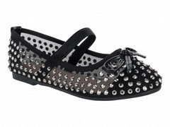Zapatos Flats Roze Negros para Niña