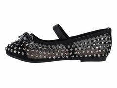 Zapatos Flats Roze Negros para Niña