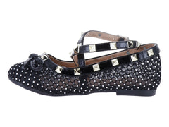 Ballerinas ROZE Negro con Detalles Dorados para Niña