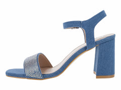 Sandalias de Tacón Cuadrado ROZE Azul Mezclilla para Mujer