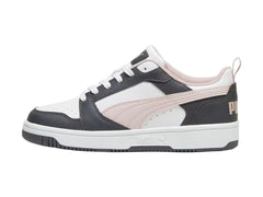 Tenis PUMA Rebound V6 Low Gris y Rosa para Mujer