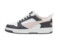 Tenis PUMA Rebound V6 Low Gris y Rosa para Mujer