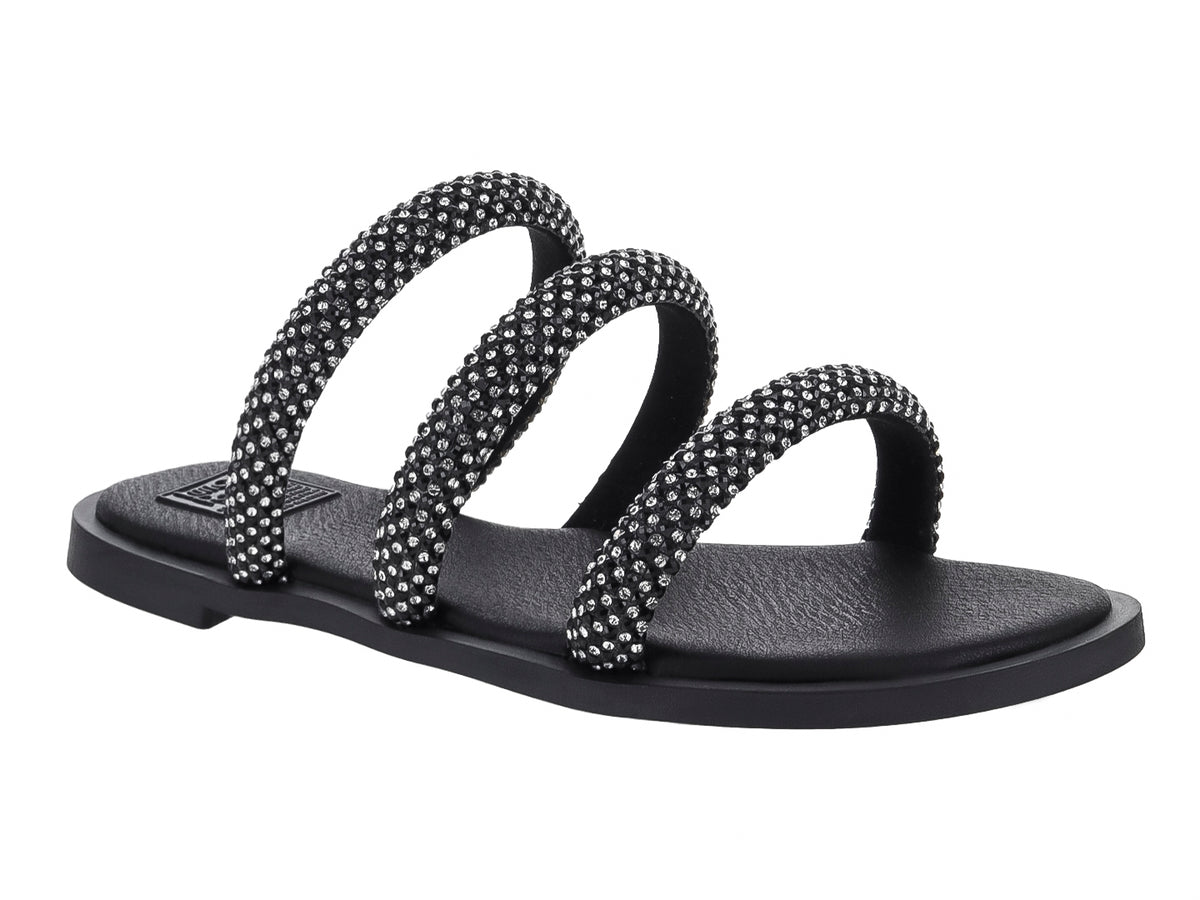 Sandalias Luna Rosa Negro Plata para Mujer