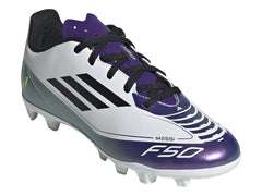 Tenis de Fútbol Adidas Messi F50 Club Morado y Blanco para Niño