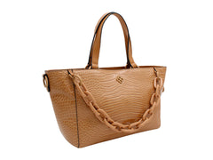 Bolsa de Hombro Jaime Ibiza Croco Miel para Mujer