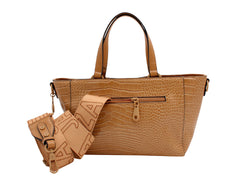 Bolsa de Hombro Jaime Ibiza Croco Miel para Mujer