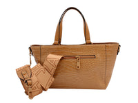 Bolsa de Hombro Jaime Ibiza Croco Miel para Mujer