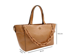Bolsa de Hombro Jaime Ibiza Croco Miel para Mujer