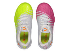 Tenis de Fútbol Charly Blanco y Fucsia para Niño