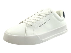 Tenis Tommy Hilfiger TH Court Leather Blanco y Azul para Hombre