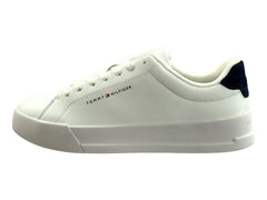 Tenis Tommy Hilfiger TH Court Leather Blanco y Azul para Hombre