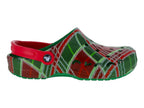 Sandalias Crocs C Estampado Navideño Rojo Verde 210752 Para Hombre
