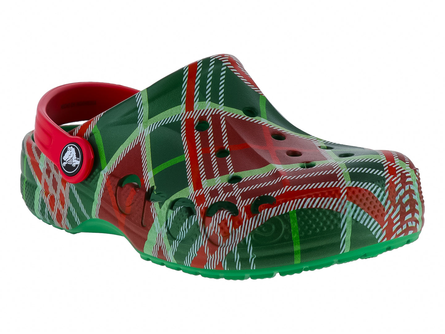 Sandalias Crocs Estampado Navideño Rojo Verde 210781 Para Niño