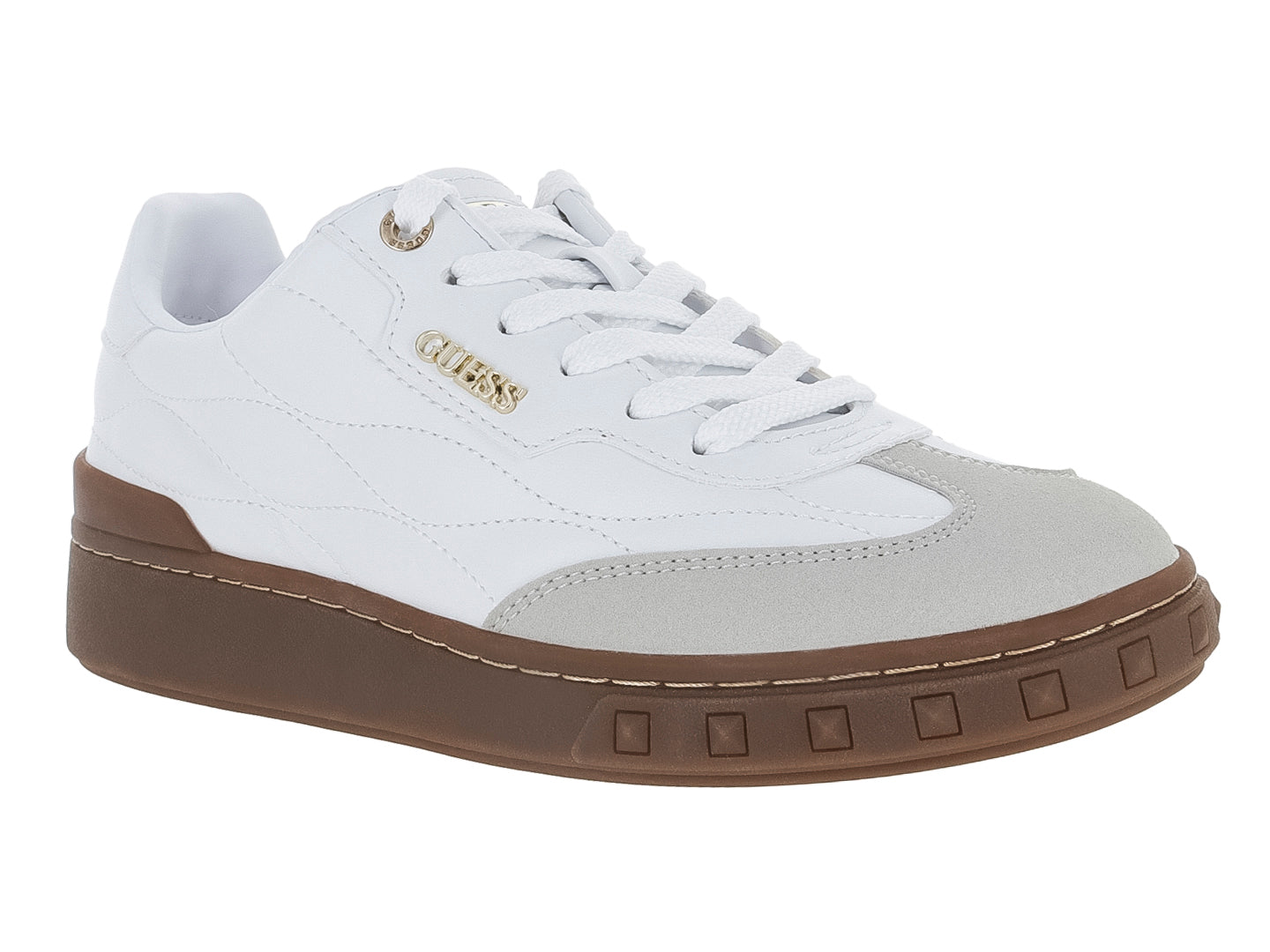 Tenis Guess Blanco Gri Iquilt Para Mujer