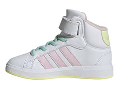 Tenis Adidas Grand Court Mid Blanco y Rosa para Niña