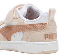 Tenis PUMA Rebound V6 Lo AC+ Blanco y Rosa para Niña