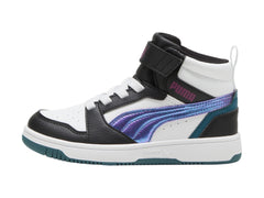 Tenis PUMA Rebound V6 Mid Negro y Blanco para Niña