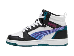 Tenis PUMA Rebound V6 Mid Negro y Magenta para Niña