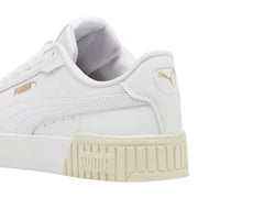 Tenis PUMA Carina 2.0 Blanco y Oro para Mujer