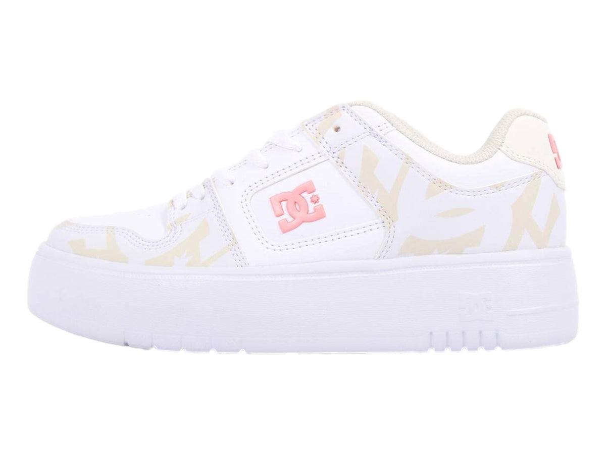 Tenis DC Shoes Manteca 4 Platform Blanco y Rosa para Mujer