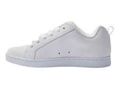 Tenis DC Shoes Court Graffik Blanco y Plata para Mujer