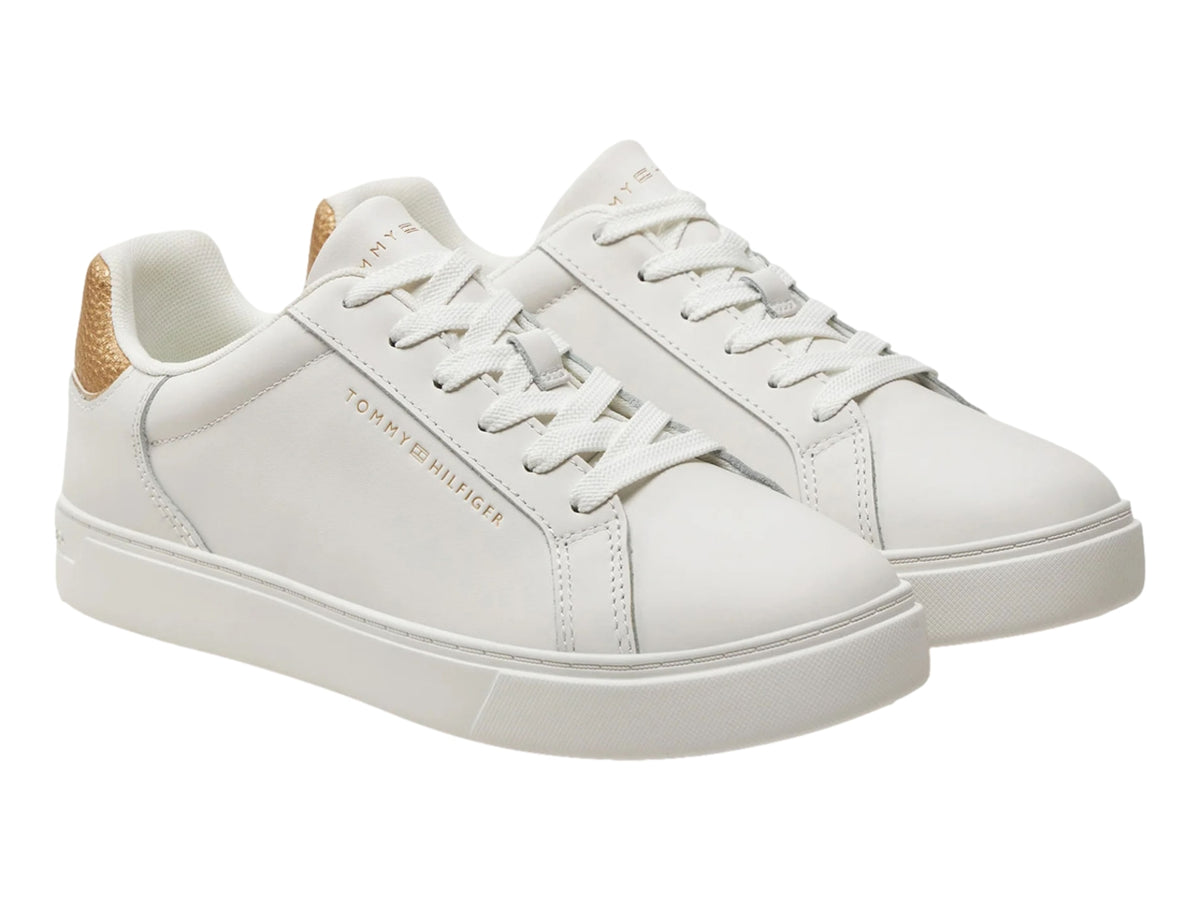 Tenis Tommy Hilfiger Essential Court Metallic Ecru para Mujer