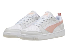 Tenis PUMA Rebound V6 Low Blanco y Rosa para Mujer