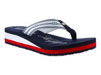 Sandalias Tommy Hilfiger Marino Blanco Rojo 08369 Para Mujer
